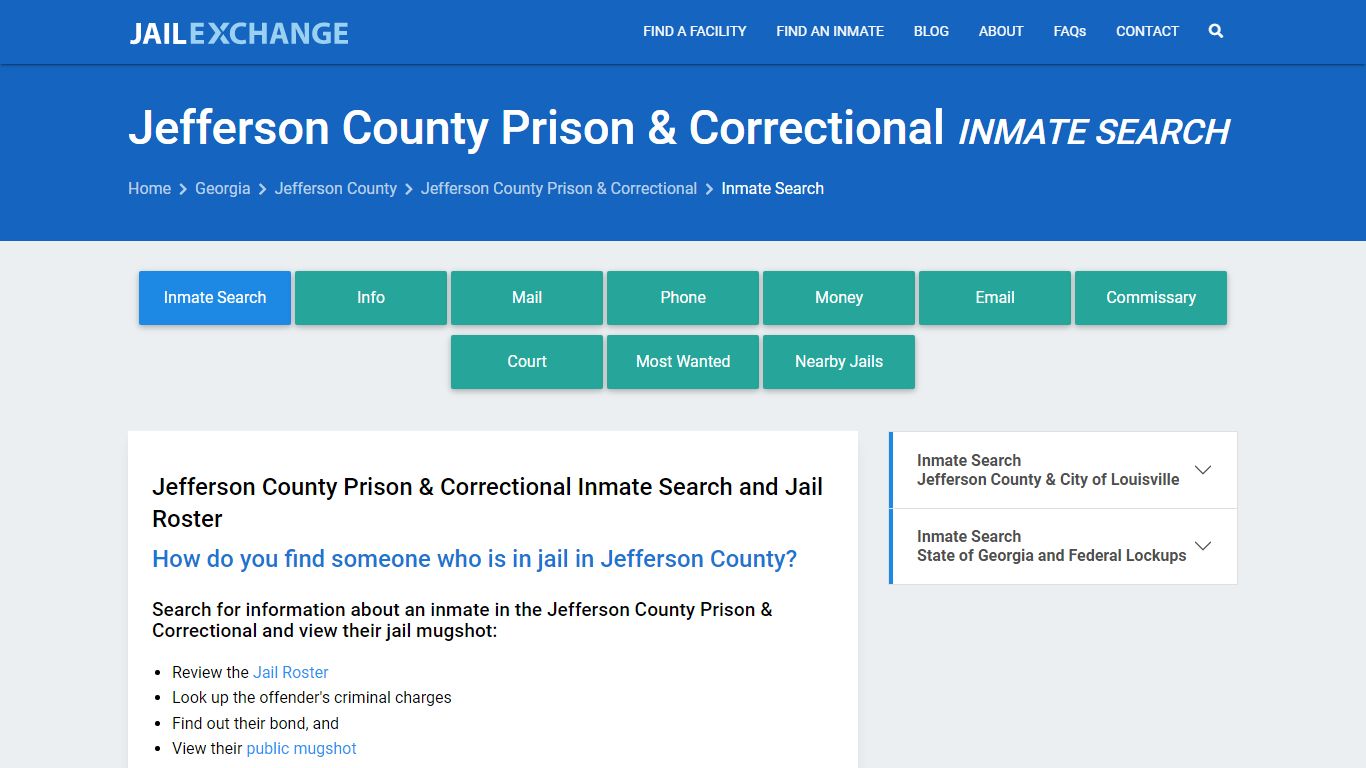Jefferson County Prison & Correctional Inmate Search - Jail Exchange